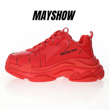 Balenciaga Triple S Allover Logo Red - 536737W2FA16010