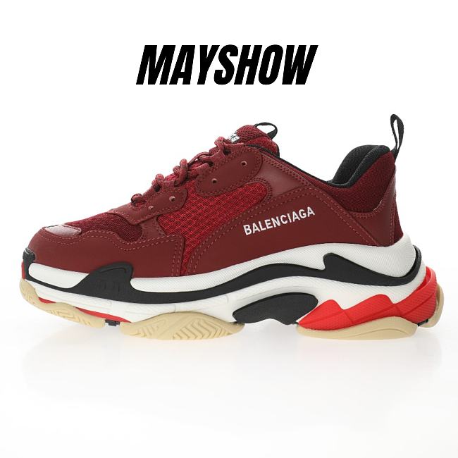 Balenciaga Triple S Burgundy Red Sole - 536737W09OM5504 - 1