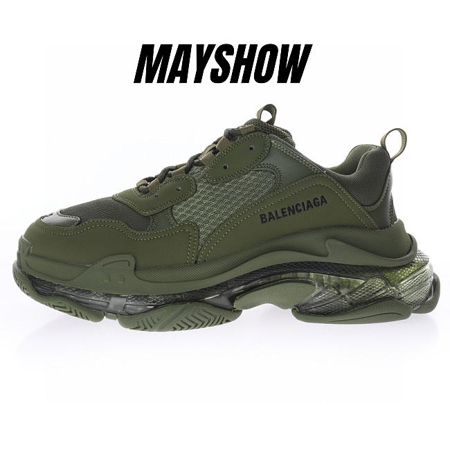 Balenciaga Triple S Clear Sole Dark Green - 541624W2GA12325 - 1