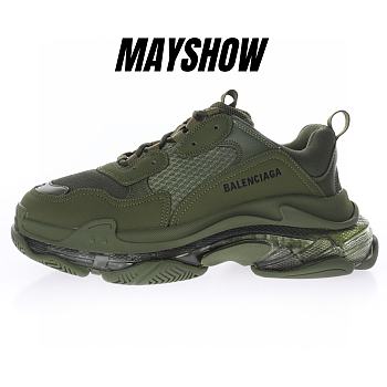 Balenciaga Triple S Clear Sole Dark Green - 541624W2GA12325