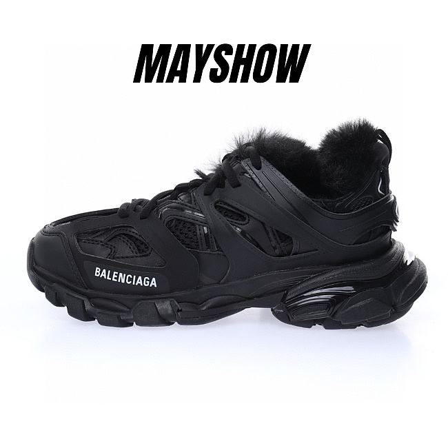 Balenciaga Track Fake Fur Black  - 668555W3CQ11000 - 1