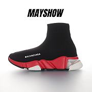 Balenciaga Speed Clear Sole Black Red - 607544W05GH1038 - 1