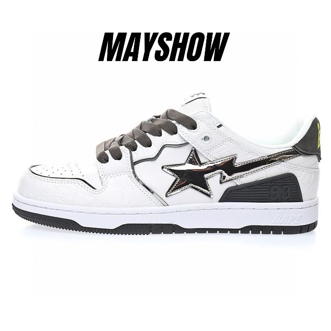 A Bathing Ape Bape SK8 Sta White Silver - 001FWH801020_WHT_A - 1