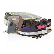 A Bathing Ape Bape Sta Black Grey Pink Suede - 1I20-191-008 - 5