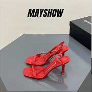 Alexander Wang ivy 85 diamante logo strap sandal red satin - 1