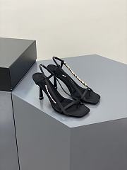 Alexander Wang ivy 85 diamante logo strap sandal black satin - 2