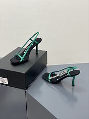 	Alexander Wang ivy 85 diamante logo strap sandal green satin - 5