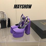 	 Versace Medusa Aevitas 155mm Platform Pumps in Purple - 1