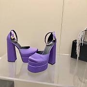 	 Versace Medusa Aevitas 155mm Platform Pumps in Purple - 2