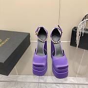 	 Versace Medusa Aevitas 155mm Platform Pumps in Purple - 5