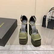 	 Versace Medusa Aevitas 155mm Platform Pumps in Khaki - 3