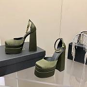 	 Versace Medusa Aevitas 155mm Platform Pumps in Khaki - 2