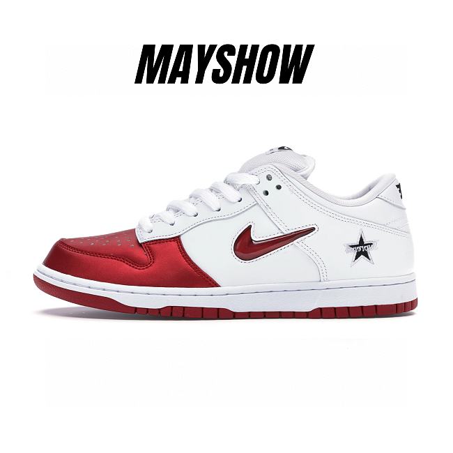 Nike SB Dunk Low Supreme Jewel Swoosh Red - CK3480-600 - 1