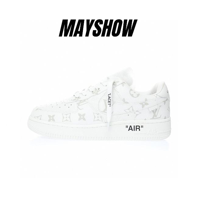 Louis Vuitton Nike Air Force 1 Low By Virgil Abloh Logo White AEU3BM16M698 - 1