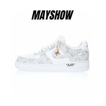 Louis Vuitton Nike Air Force 1 Low By Virgil Abloh Grey White LD4631-201