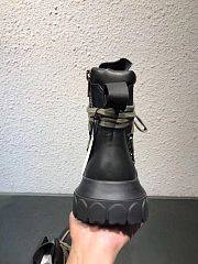 Rick Owens Leather Lace Up Hiking Boots Dirt Black - 3