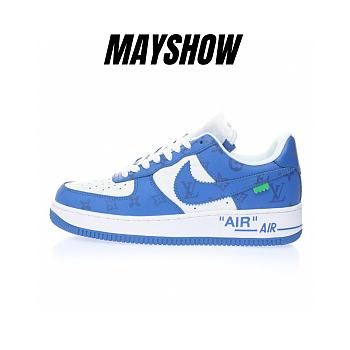 Louis Vuitton Nike Air Force 1 Low By Virgil Abloh Blue AEU3BM16M693-3308-4