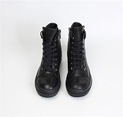 Rick Owens High Top Leather Sneakers Black In Black - 5