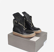 	 Rick Owens Zip Geobasket Sneakers Black Pelle - 4