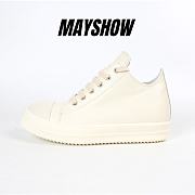 Rick Owens Low Top Leather Sneakers White - 1