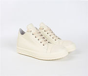 Rick Owens Low Top Leather Sneakers White - 4