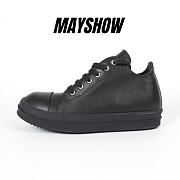 	 Rick Owens Low Top Leather Sneakers All Black - 1