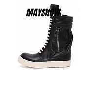 Rick Owens Leather Sneaker Boots in Black - 1