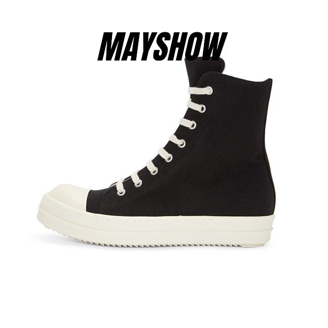 Rick Owens DRKSHDW Black Canvas High Top - 1