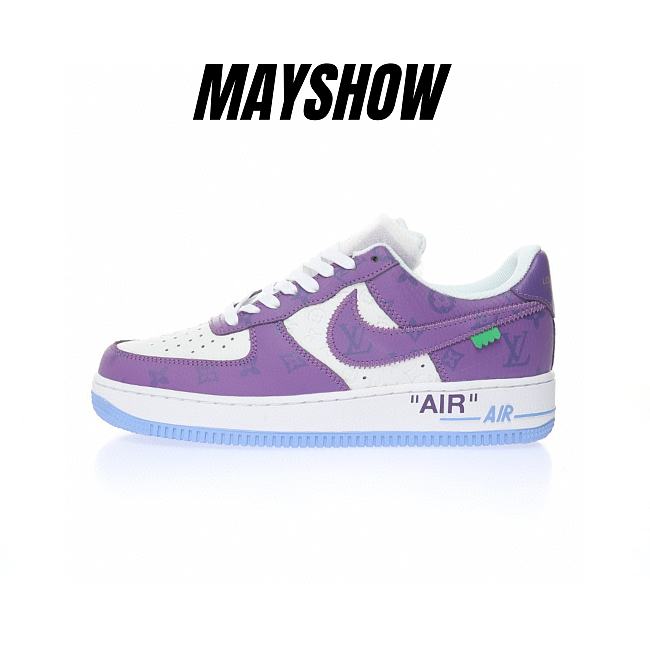 Louis Vuitton Nike Air Force 1 Low By Virgil Abloh Purple White AEU3BM16M693-3308-7 - 1