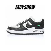 Louis Vuitton Nike Air Force 1 Low By Virgil Abloh Black White  AEU3BM16M693-3308-9 - 1