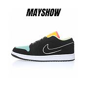 Air Jordan 1 Low Black Aurora Green Laser Orange - CK3022-013 - 1