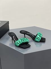 Alexander Wang jessie 55 scrunchie slide sandal in green satin - 5