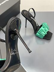 	 Alexander Wang julie 105 scrunchie slingback heel in green satin - 3