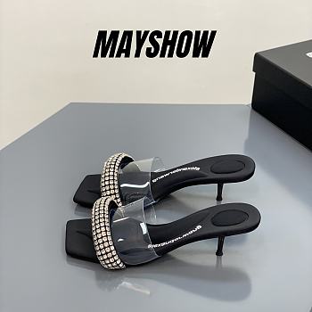 Alexander Wang jessie 55 slide heel in crystal pvc