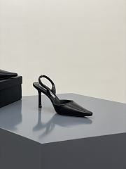 Alexander Wang grace crystal toe satin 85 slingback pumps in black - 3