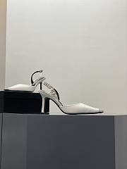 Alexander Wang grace crystal toe satin 85 slingback pumps in white - 3