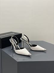 Alexander Wang grace crystal toe satin 85 slingback pumps in white - 5