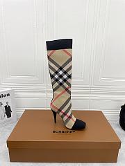 Burberry Birch Brown Knitted Check Sock Boots - 4