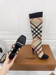 Burberry Birch Brown Knitted Check Sock Boots - 3