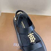 Burburry Black Monogram Motif Leather Sandals - 5