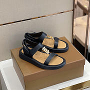 Burberry Brown Monogram Motif Leather Sandals - 3