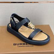 Burberry Brown Monogram Motif Leather Sandals - 4