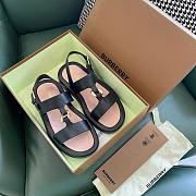 Burberry Chain-link Brown Flat Sandals - 5