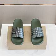 Burberry Embossed Logo Slides Military Green - 3