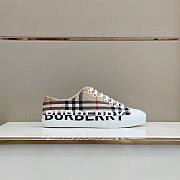 Burberry Logo Print Vintage Check Cotton Sneakers Archive Beige - 3