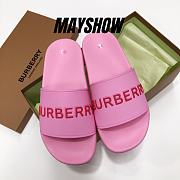 Burberry Embossed Logo Slides Pink Red - 1