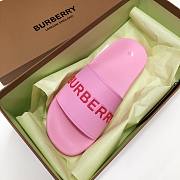 Burberry Embossed Logo Slides Pink Red - 4