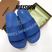 	 Burberry Embossed Logo Slides Navy - 1