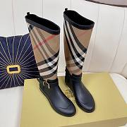 Burberry Strap Detail House Check and Rubber Rain Boots - 4