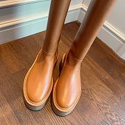 Celine Buckled High Boot In Calfskin Tan - 4